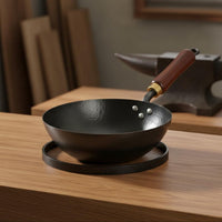 Natural Non-Stick Hand Hammered Wok Heavy Duty Traditional Chinese Stir-Fry Pan All Stovetop Compatible