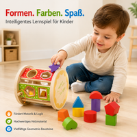 Shape Sorter for Babies, 18.5cm Stacking Game with 38-50 Building Blocks, Early Learning Toy for Toddlers Ages 3+, Educational