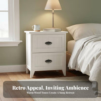 Single-Drawer End Table Distressed Finish Nightstand Vintage design for Students