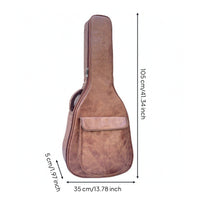 Guitar Bag with Backpack Straps Faux Leather Folk Guitar Bag Hands for Students, Artists, Rehearsals