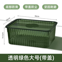 收纳盒整理盒加厚收纳箱杂物家用收纳桌面透明台面零食带盖储物盒