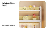 Multi-Layer Design Desk Hutch with Pegboard Space Saving Desktop Organizer Anti-Fall Baffle Tabletop Shelf Stable Construction for Students, Downice Workers, Study Room, Dormitory, Bedroom
