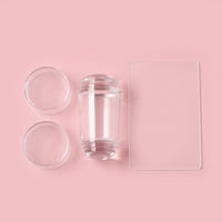 Stamper Double Ended with Transfer with Cap for French Manicure, Decoration Kit for Nail Technicians