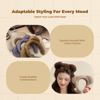 Teddy Headband for Women Soft Plush Elastic Stylish Hairband