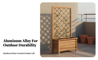 Rust-Resistant Aluminum Alloy Flower Box Long-Lasting Planter Box with Trellis Weatherproof Outdoor Privacy Screen Planter Heavy Duty for Balcony Gardeners, Patio Owners, Landscape Designers, Courtyard, Deck, Roadside, Poolside