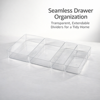 Kitchen Drawer Dividers Organizer, Adjustable Expandable Clear Acrylic Storage, Bedroom Separator Insert Set, Office Desktop Compartments