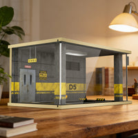 1/18 Scale Garage Diorama Wooden 1/18 Scale Car Display Case Realistic Lighted Garage Diorama for Desk Decoration