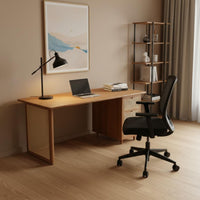 Cane Woven Writing Desk Minimalist Design Wooden Home Office Desk
