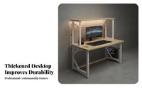 Gaming Computer Desk Large Desktop E-Sports Table Cable Management PC Gaming Hub for Gaming Aficionados, Students, Internet Cafe, Game Room, Bedroom
