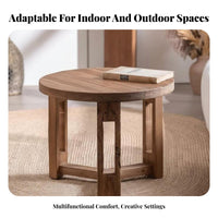 Round Pedestal Table Waterproof Round Tripod Table Modern Design Sturdy Construction for Renters, Adults, Patio, Garden, Balcony
