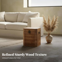 Vintage Look Trunk Distressed Finish Storage Chest Multi-Functional Furniture Long-Lasting Construction for Homeowners