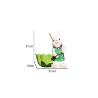 Hand-Painted Resin Hare Planter Gift Idea Hare Garden Ornament Easy to Clean Leaf Pot Ornament for Courtyard
