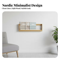 Wall-Mounted Book Ledge Easy Installation Display Shelf Elastic Cord Retainer