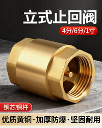 黄铜立式止回阀4分6分1寸内外丝内丝水管防逆流水表单向阀止逆阀