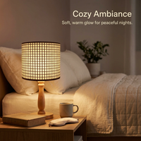 Woven Lampshade for Table Lamp, Cylindrical Lamp Shade Soft Light, Table Lamp Li #variant:Grid pattern