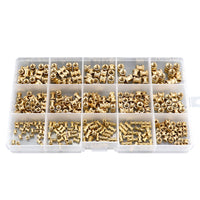 330-Piece Brass Knurled Insert Nut Assortment M2-M5 in Box