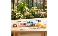 Hands-on Caterpillar Math Board with Beads Educational Wooden Counting Toy with Tweezers Learning Child-Centered Math Board with Cards Preschool for Homeschooling, Kindergarten