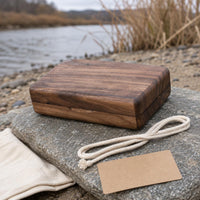 Walnut Fly Box Double-Sided Wooden Fly Box Polished Wood Grain for Anglers