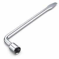 Forged Steel Tire Lug Wrench Silver Finish Wheel Lug Wrench Heavy-Duty Tire Iron High-Rotational Force for Roadside Emergency