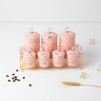 7 Pieces Kitchen Canister Set Easy to Clean Sealed Storage Canisters Glossy Finish Ceramic Canister