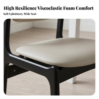 Upholstered Wooden Side Chair Nordic Design Kitchen Seat Ergonomic Spine Supportrest Non-Slip Foot Pads for Homeowners