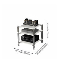 High-Fidelity Audio Stand Shock Absorption Vibration Dampening Rack 304 Stainless Steel Pillars Multi-Tier Amplifier Rack for Audiophiles