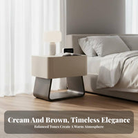 Storage Nightstand Italian aesthetic Shaped Bedside Cabinet Minimalist Design