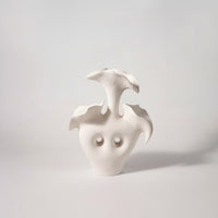 Flower Vessel with Cutouts Modern Sculptural Vase Elegant for Entryway, Office