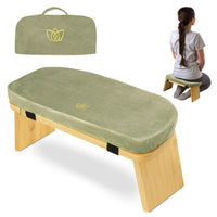 Cross-border embroidered detachable yoga stool meditation stool home kneeling stool bamboo wooden prayer stool