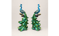 Resin Peacock Figurine Elegant Ornament Sculpted for Wine Cabinet
