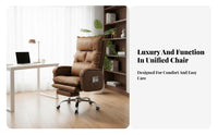 Reclining Desk Chair with Footrest 360° Swivel Lightice Furniture High Back