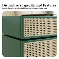 Rattan Drawer End Table Nordic Design Nightstand Mid-Centuryperiod Modern Sturdy Construction for Interior Designers, Renters