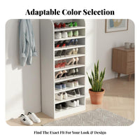 Multi-tier Shoe Rack Vertical Organizing Shelf Narrow Space-saving Storage E0-grade Material Rounded Corner Suitable for Apartment Dwellers Homeowners Entryway Hallway Bedroom