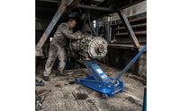 Gearbox Jack with Chain 3-Ton Slim-Profile Gearbox Jack Lift Wheeled Heavy-Duty for Mechanics, Workshop, Garage