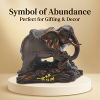 Resin Elephant Figurine, Wealth God Blessing Statue, New Chinese Style Animal Sc #variant:2-7 units (per unit price)