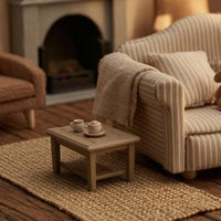1:12 Dollhouse Sofa Matching Cushions Mini Upholstered Couch Compact
