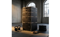 5 Pieces Multi-Height Plyometric Box Space-Saving Stackable Jump Box Heavy-Duty Jumping Exercise Instructor Non-Slip for Athletes, Fitness Enthusiasts, Home Gym