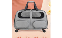 Portable Pet Trolley Case Large Capacity Pet Suitcase Lightweight Rolling Feline Carrier Ventilation System for Outdoor