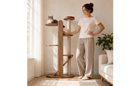 Wooden Cat Climber Climbing Tree Sturdy Base Cat Climbing Towers Structure Space-Saving Pet Accessory