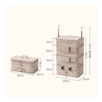 Hanging Suitcase Organizer Metal Hooks Foldable Hanging Storage Bag