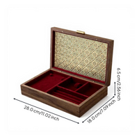 Hardwood jewelry box with plush lining
