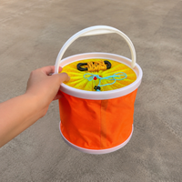 Livewell Bucket, Water Fetching, Folding Bucket, Metal Handle, Mesh Lid, Portable, Random Color