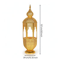 Castle Incense Holder Gold-Tone Hollow Castle Censer Ornate Incense Holder with Tray for Prayer Room, Entryway