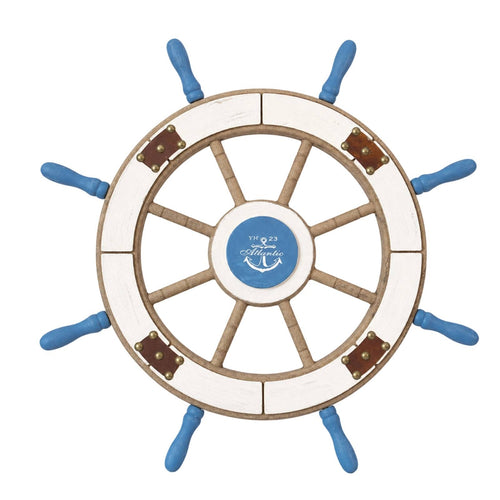 Ship Wheel with Rope Distressed Ship Wheel Rustic for Entryway, Cafe