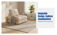 Folding Sectional Sofa Bed, Sturdy Wood Frame, Convertible, Cream Minimalist, Space-Saving, Living Room