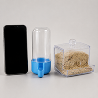 Automatic Cat Feeder and Waterer Set, Clear Acrylic Cat Bowls, Automatic Pet Food Dispenser for Small Animals, Transparent Design
