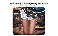 Metal Ice Container with Handle Food-Grade Portable Fried Chicken Pail Metal Ice Container Sturdy Handles Party Drink Chiller