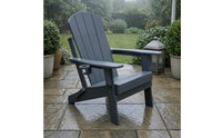 Folding Adirondack Chair Slatted Back Adirondack Chair with Cup Holders Outdoor Furniture Foldable Sturdy