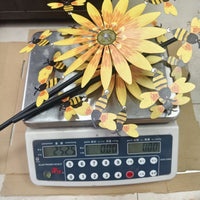 Metal Sunflower and Bees Wind Spinner金属向日葵风车创意风车