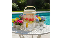 Beverage Dispenser with Spigot Fridge Compatible Refrigerator Cold Water Jug Large Capacity Party Drink Container Easy to Clean